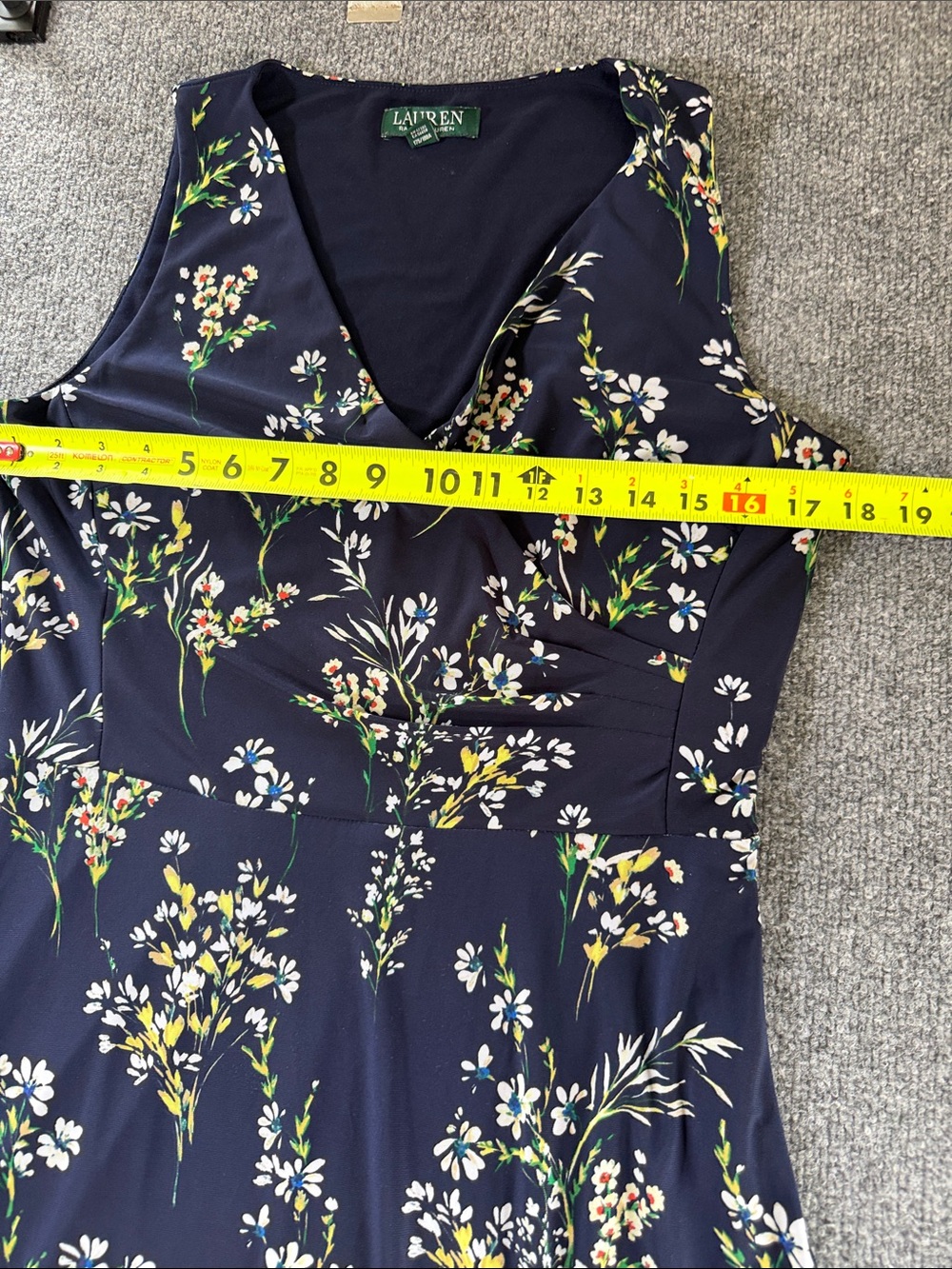 Lauren Ralph Lauren Navy Floral Maxi Dress Size 10 Cottagecore Feminine Preppy - Picture 10 of 14